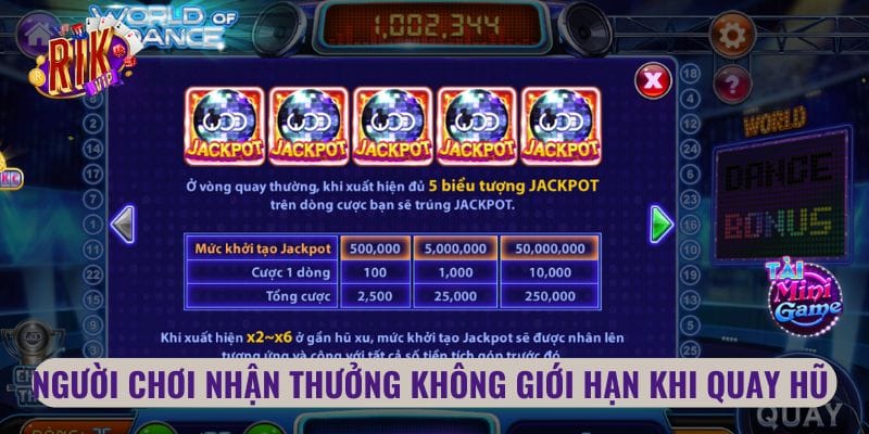 Người chơi nhận thưởng không giới hạn khi quay hũ